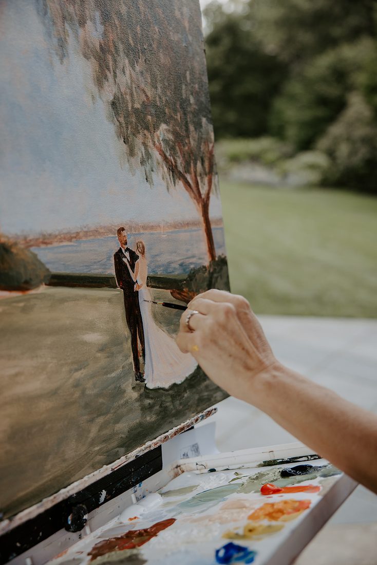 A live painter at Glen Manor House, Portsmouth RI